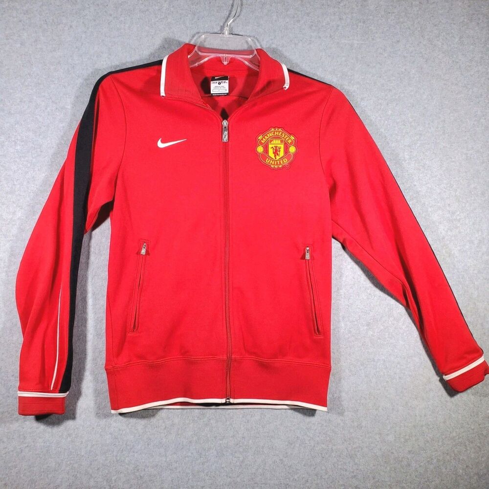 Nike Manchester United FC Red Full-Zip Track Jacket Size Small Licensed EUC